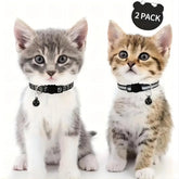 2PC Reflective Pet Collar Set – Cat & Dog Paw Print Anti-Lost Collars